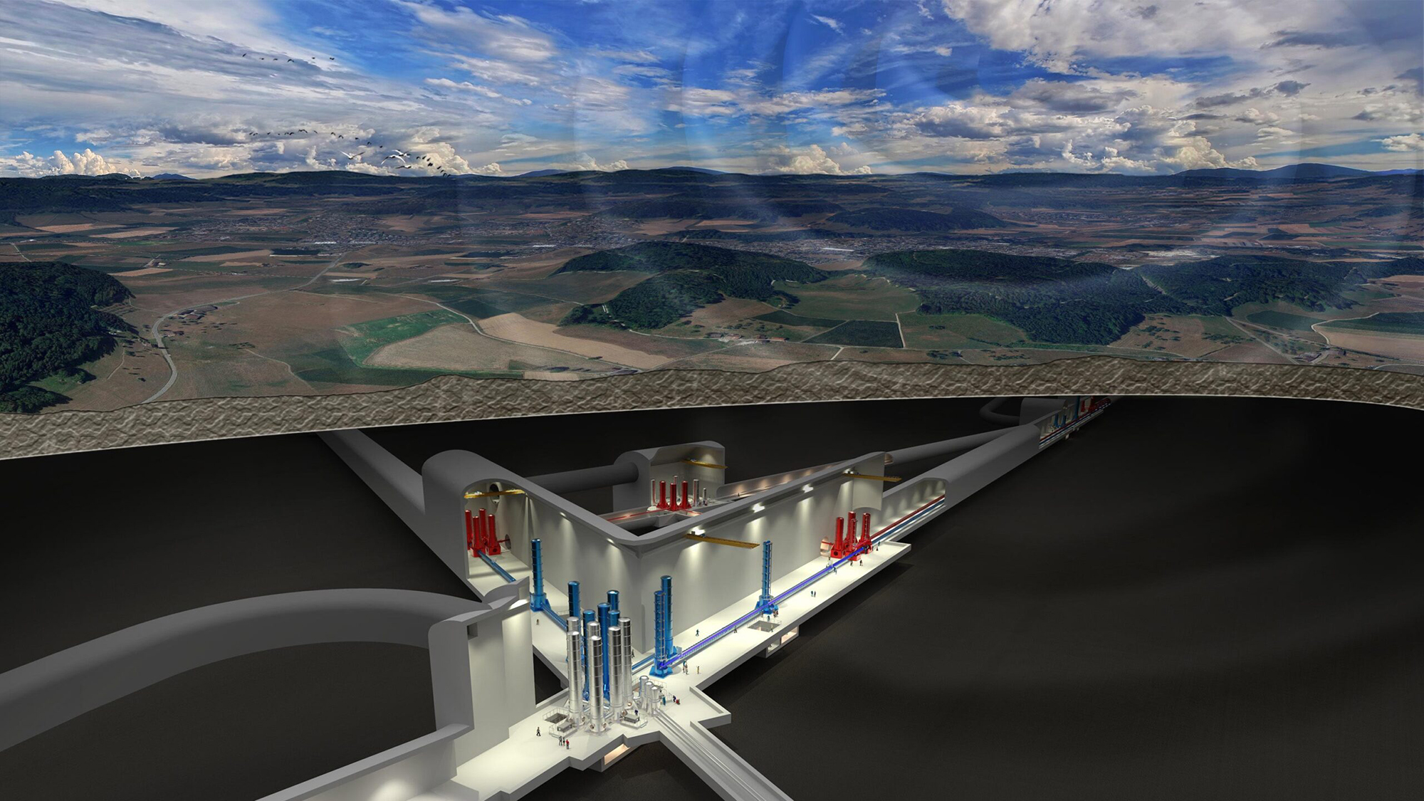 Simulation: So könnte das Einstein-Teleskop aussehen (Bild: Marco Kraan/Nikhef)