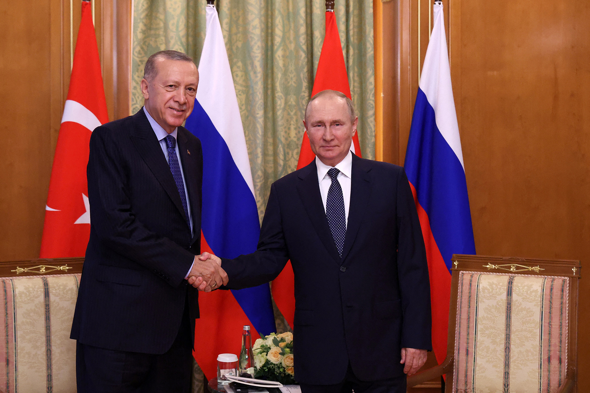 Der türkische Präsident Recep Tayyip Erdogan und der russische Präsident Wladimir Putin (Bild: Vyacheslav Prokofyev/AFP)