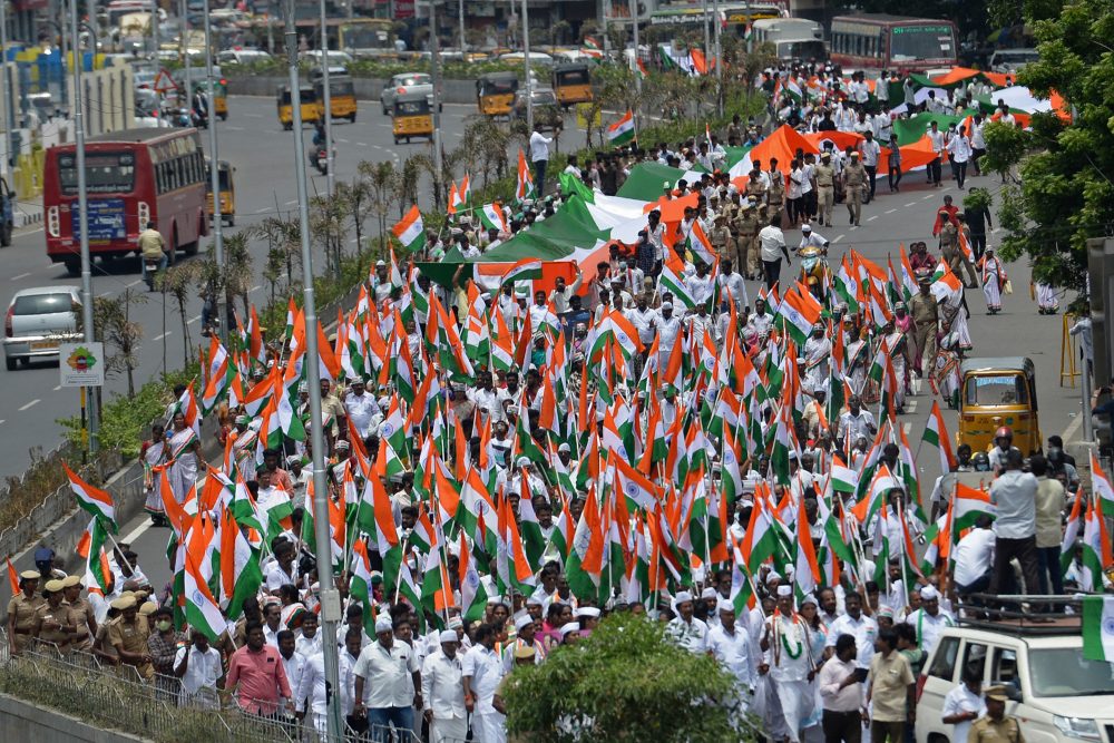 Feiern zum Unabhängigskeitstag in Chennai (Bild: Arun Sankar/AFP)