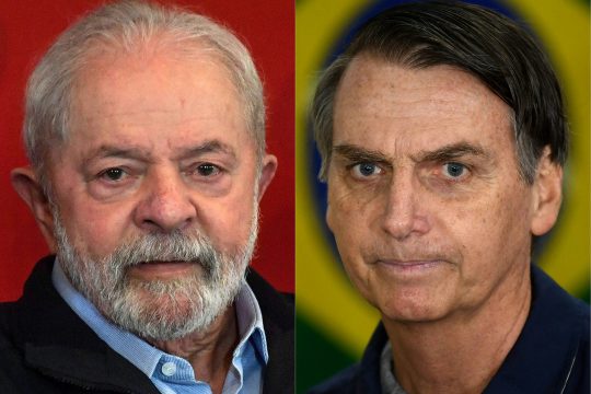 Brasiliens Ex-Präsident Luiz Inacio Lula da Silva (li.) und der amtierende brasilianische Präsident Jair Bolsonaro (Bilder: Nelson Almeida/Mauro Pimentel/AFP)
