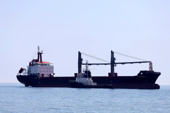 Transportschiff auf dem Weg in den ukrainischen Hafen Tschornomorsk