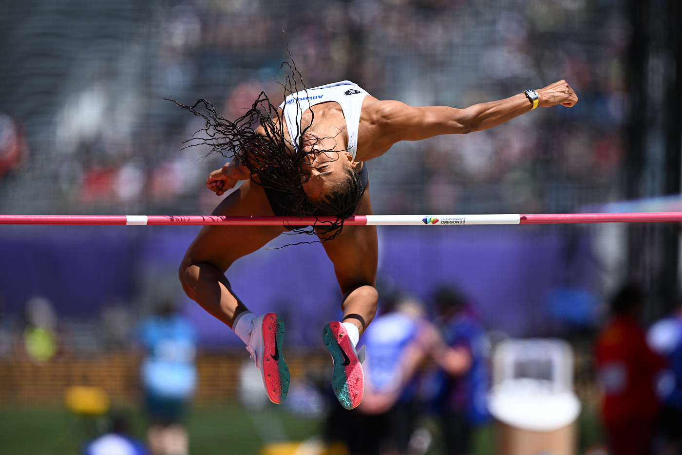 Nafissatou Thiam bei der Leichtathletik-WM in Eugene (Bild: Thomas Windestam/Belga)