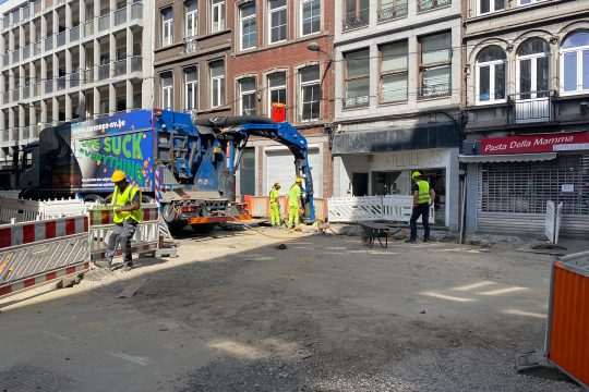 Umbauarbeiten für die Tram in Lüttich (Bild: Simonne Doepgen/BRF)