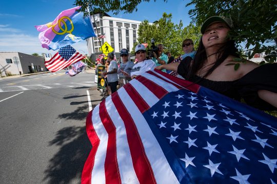 Trump-Anhänger protestieren in Chelsea, Massachusetts
