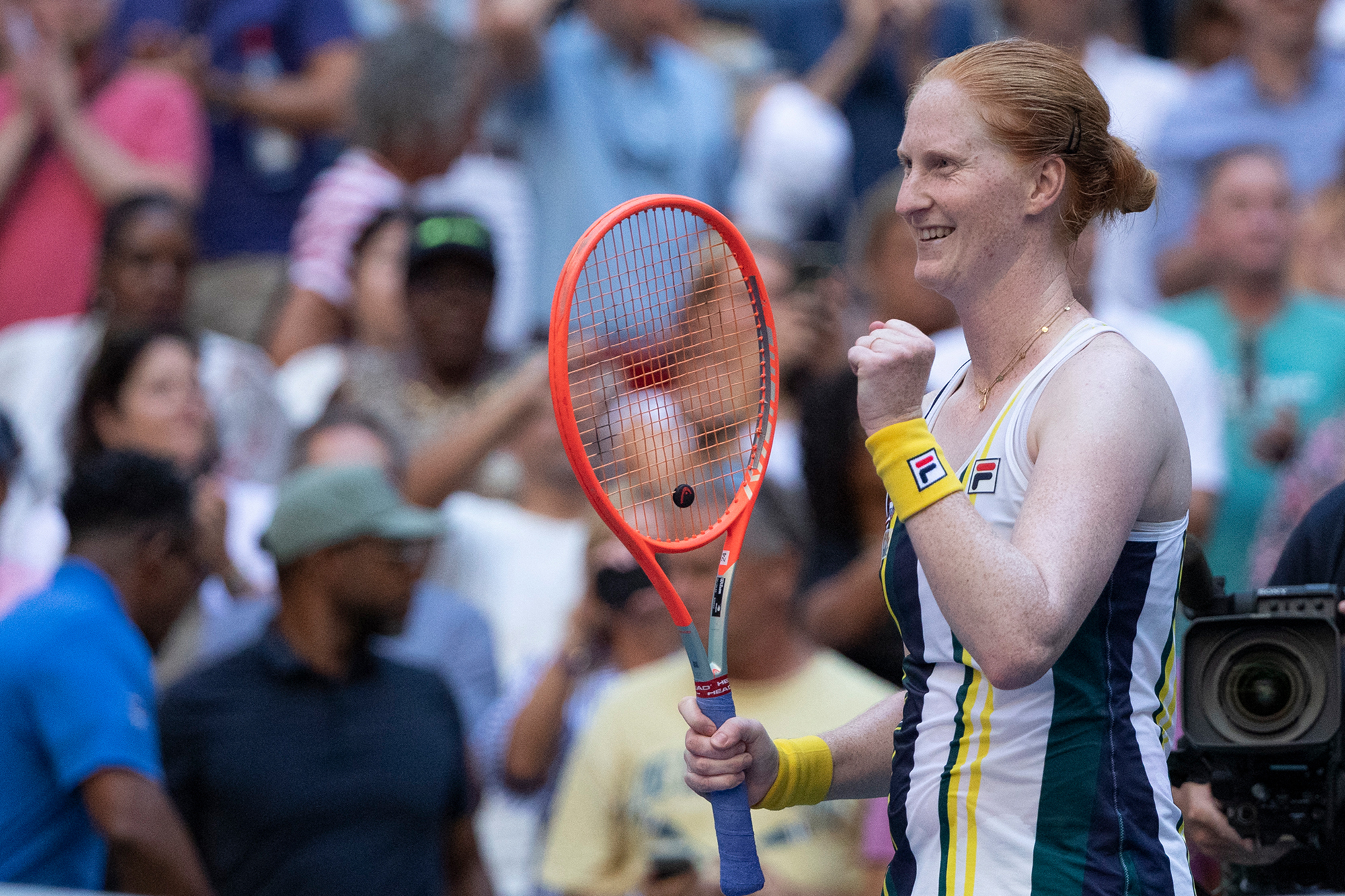 Alison van Uytvanck freut sich über ihren Sieg gegen Venus Williams (Bild: Kena Betancur/AFP)