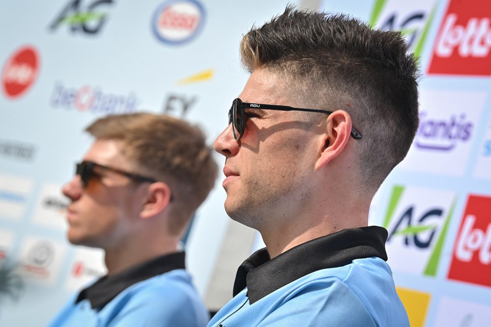 Remco Evenepoel (re.) und Wout Van Aert (Archivbild: David Stockman/Belga)