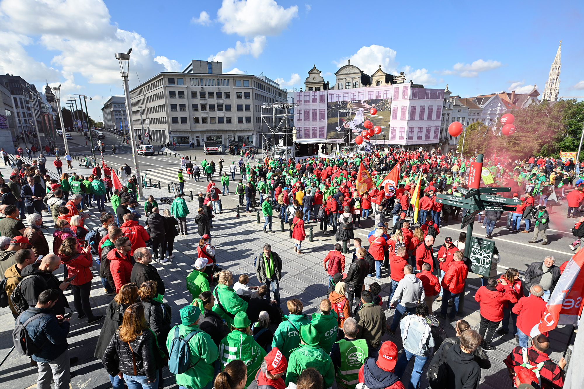 Gewerkschaftsproteste in Brüssel (Bild: Eric Lalmand/Belga)