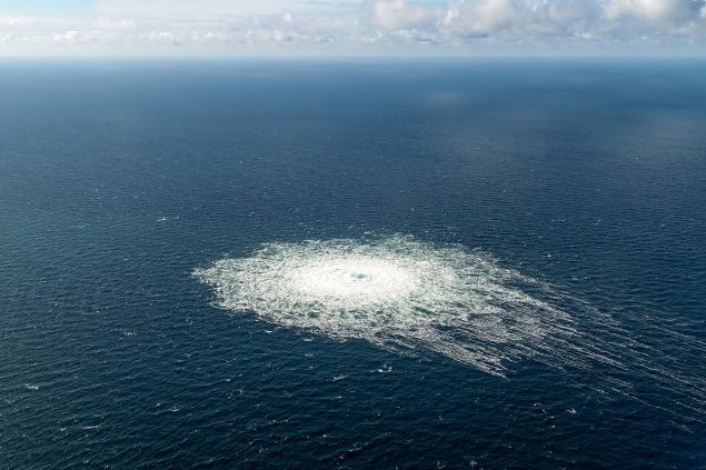 Leck an den Gas-Pipeline Nord Stream 2 (Archivbild: Handout/Danish Defence/AFP)