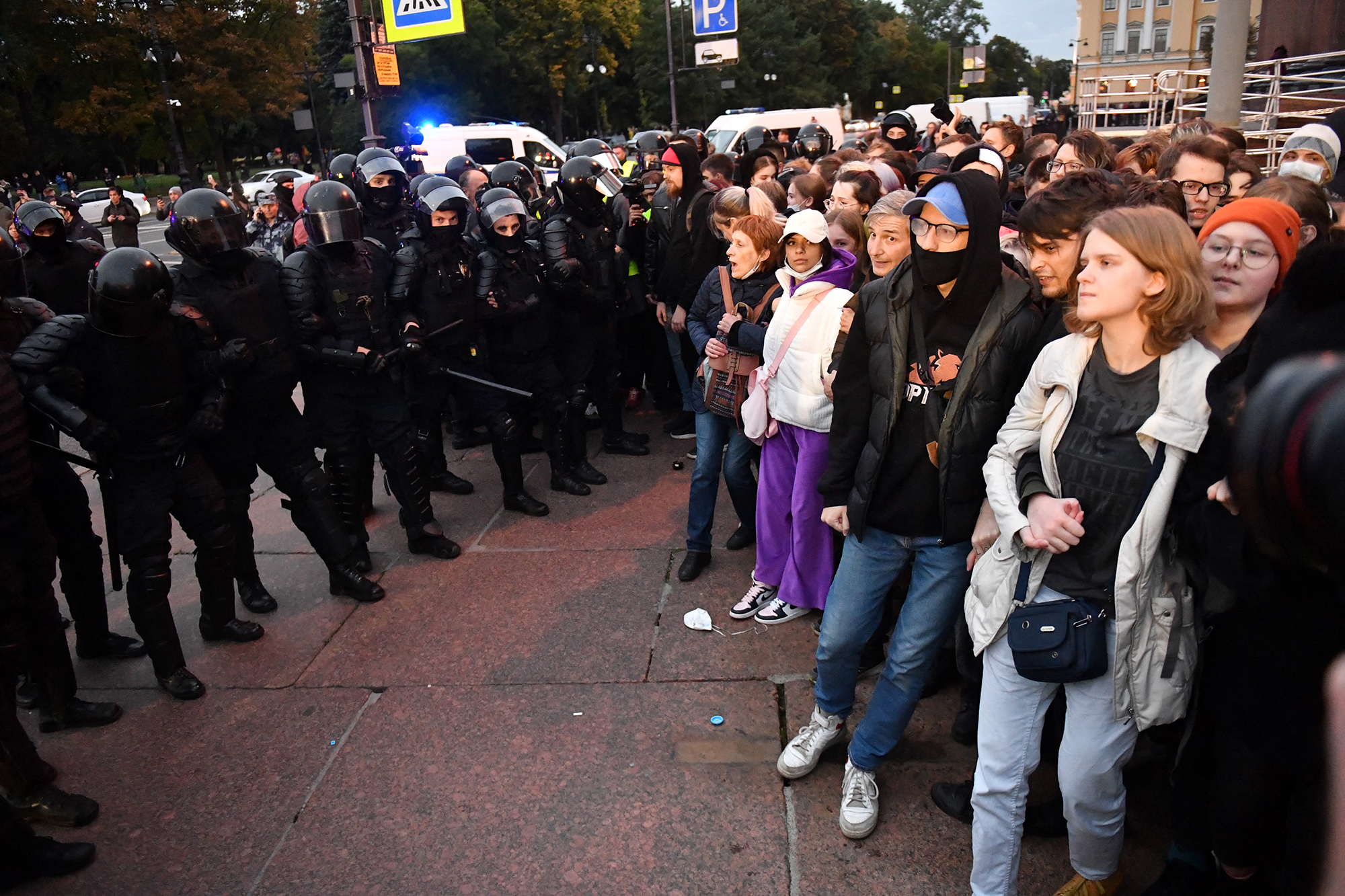 Proteste in St. Petersburg am 21. September (Bild: Olga Maltseva/AFP)