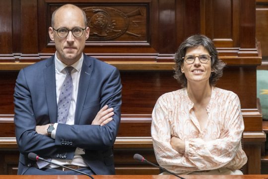 Vincent Van Peteghem und Tinne Van der Straeten (Bild: Nicolas Maeterlinck/Belga)