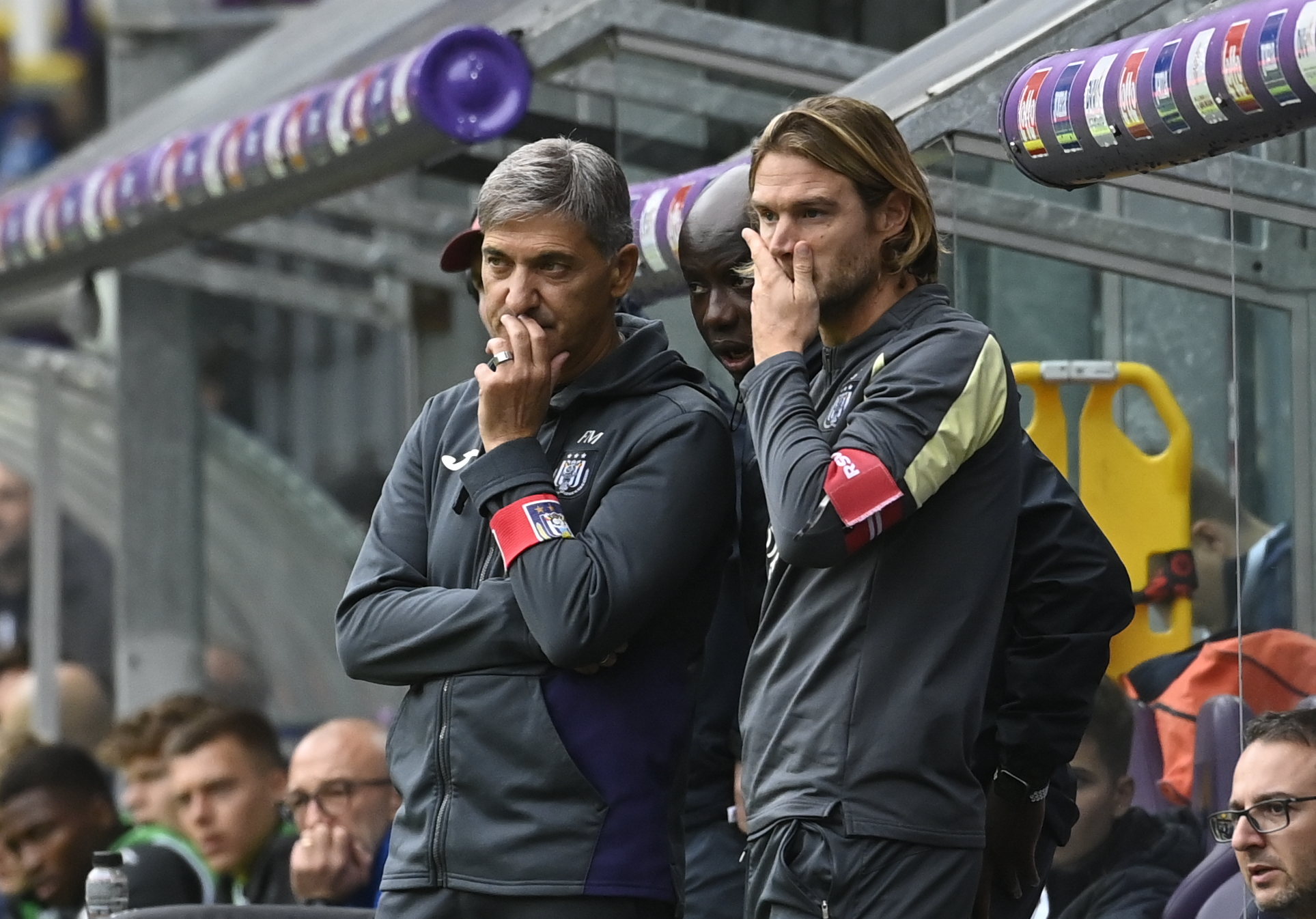 Anderlechts Trainer Felice Mazzu und Cotrainer Guillaume Gillet (Bild: John Thys/Belga)