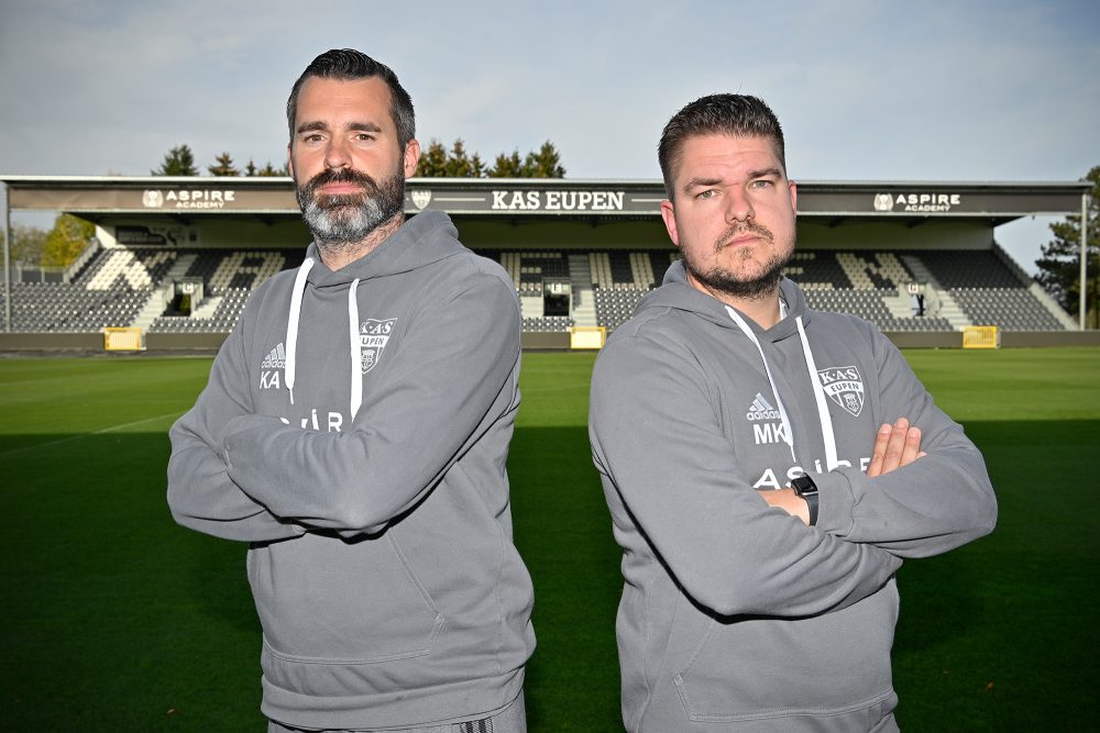 Das neue Interims-Trainerduo: Kristoffer Andersen und Mario Kohnen (Bild: KAS Eupen)