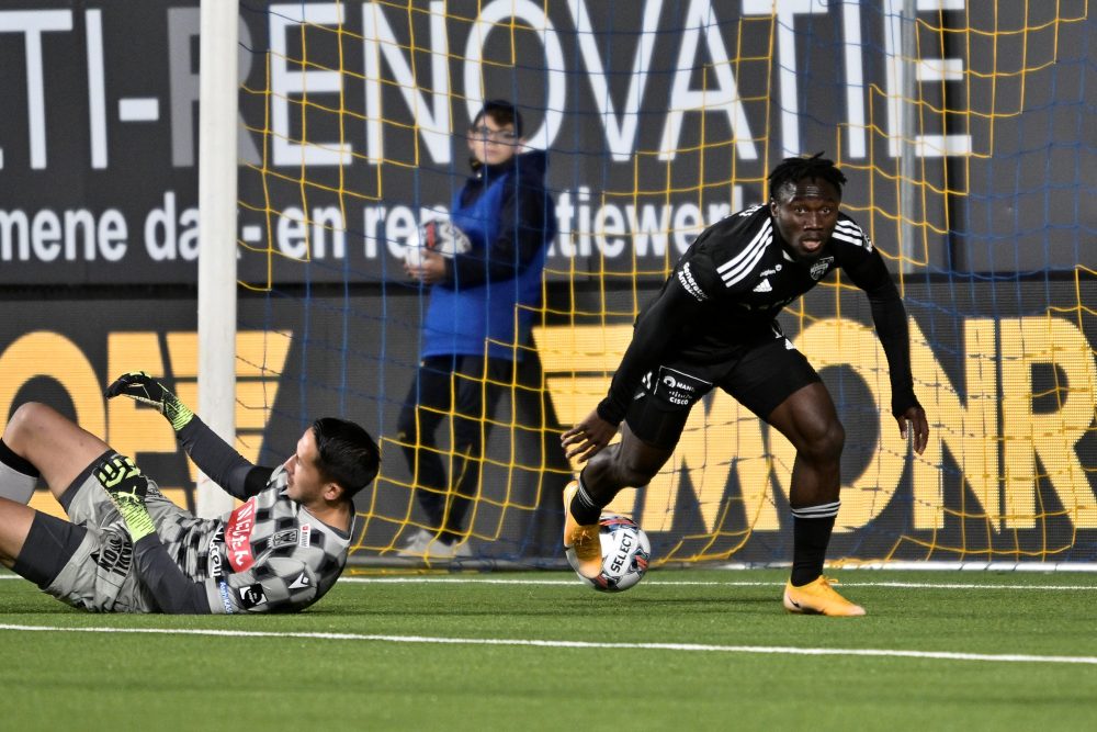 Konan Ignace N'Dri nach dem 1:0 für Eupen in Sint-Truiden