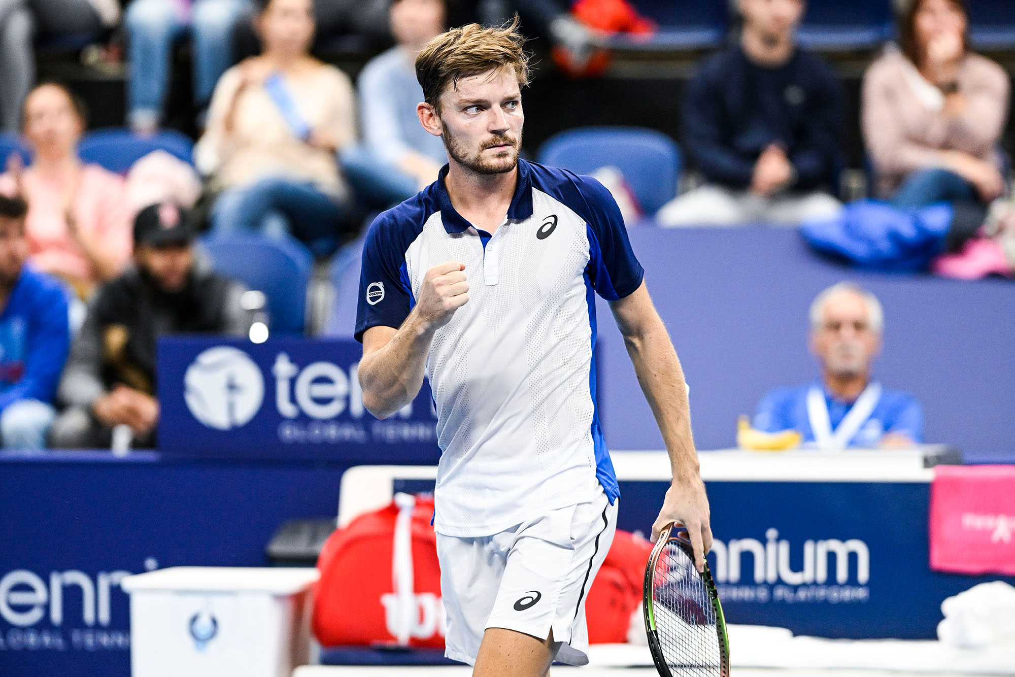 David Goffin freut sich über seinen Erfolg im Match gegen den Argentinier Diego Schwartzman (Bild: Tom Goyvaerts/Belga)