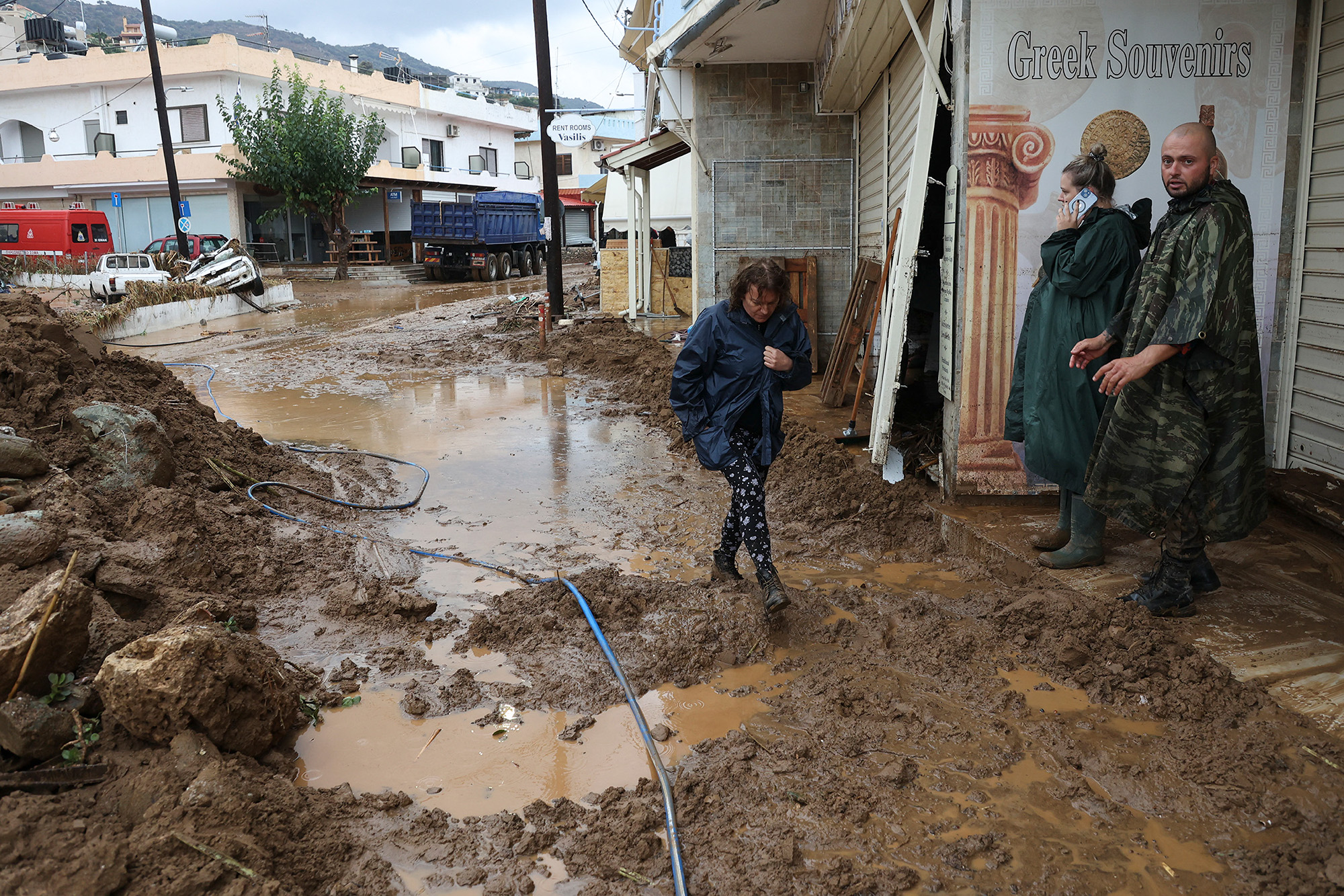 Überschwemmungen auf Kreta (Bild: AFP)