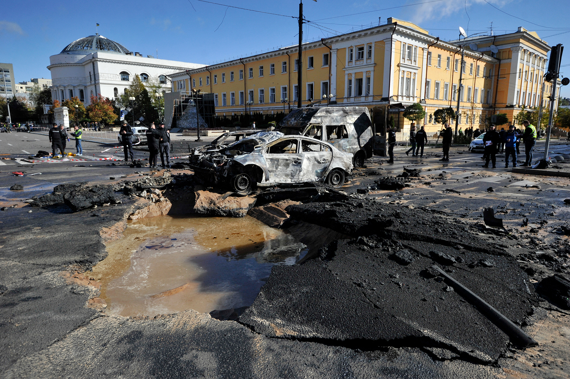 Kiew nach Raketenangriffen im Oktober (Bild: Sergei Chuzavkov/AFP)