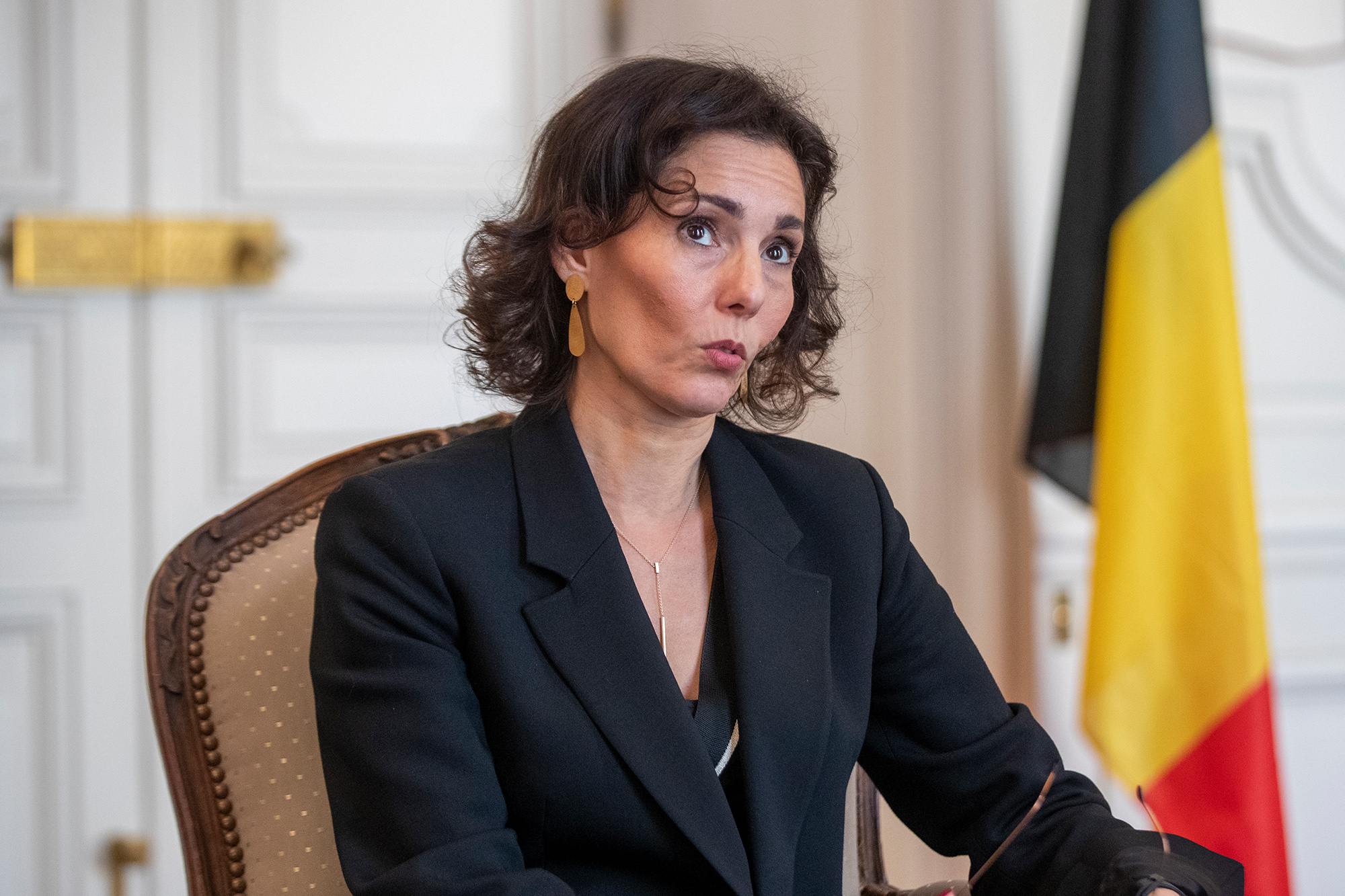Die belgische Außenministerin Hadja Lahbib (Bild: Nicolas Maeterlinck/Belga)