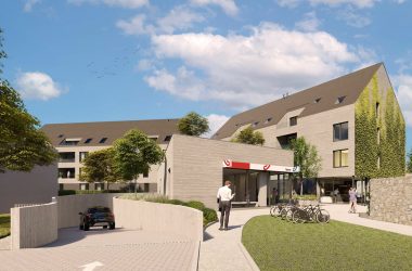 Pläne für die neuen Gebäude mit Postbüro im Zentrum von Eupen (Bild: Architekt Luc Spits/Stadt Eupen)