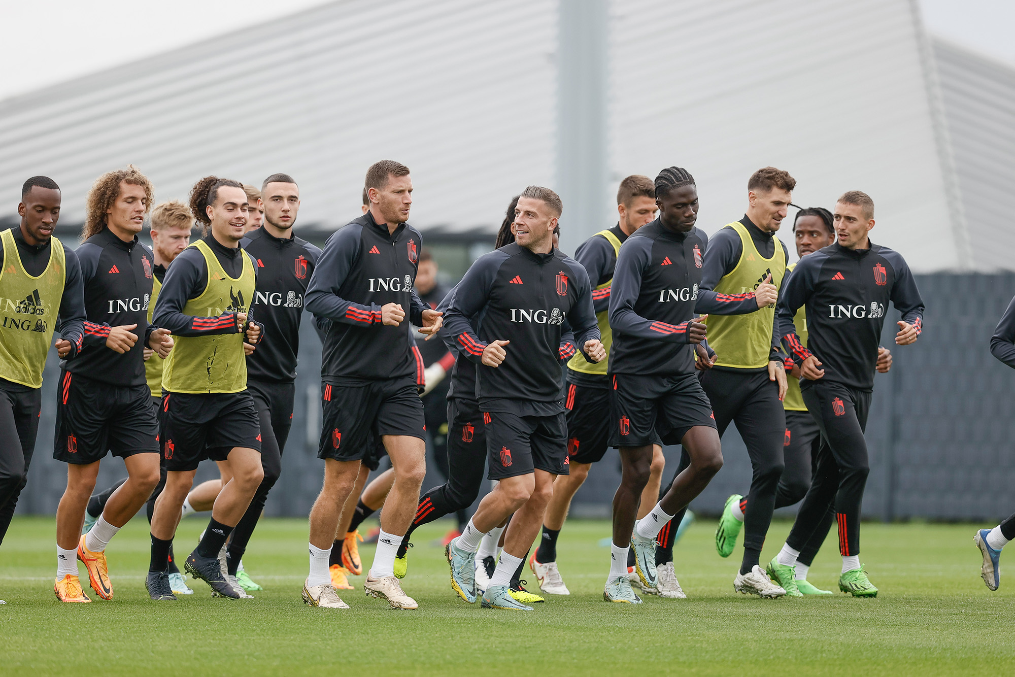 Die Roten Teufel bei einer Trainingseinheit Ende September in Tubize (Bild: Bruno Fahy/Belga)