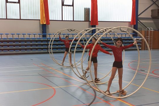 Rhönradtraining in Kelmis (Bild: Brita Schröder)