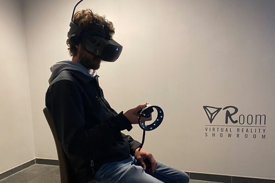 Jana Rusch und RTWH-Forscher machen es möglich: Durch Kunstwerke fliegen mit der "virtuellen Realität" (Bild: Simonne Doepgen/BRF)