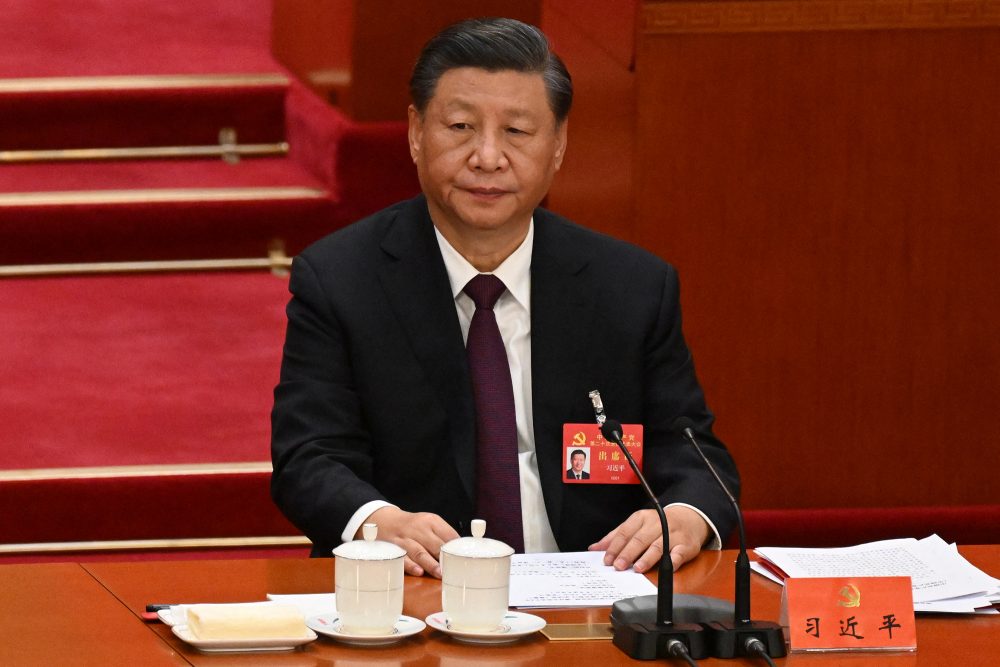 Chinas Präsident Xi Jinping bei der Abschlussveranstaltung des Parteitags (Bild: Noel Celis/AFP)