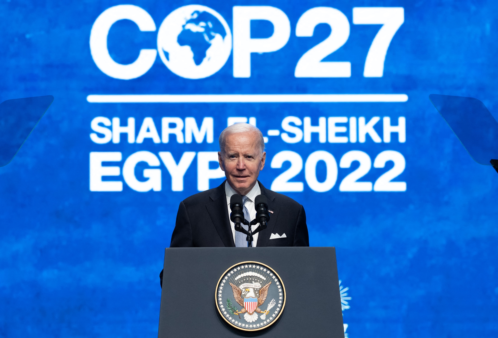 US-Präsident Joe Biden bei der Cop27-Weltklimakonferenz in Scharm El Scheich in Ägypten (Bild: Saul Loeb/AFP)