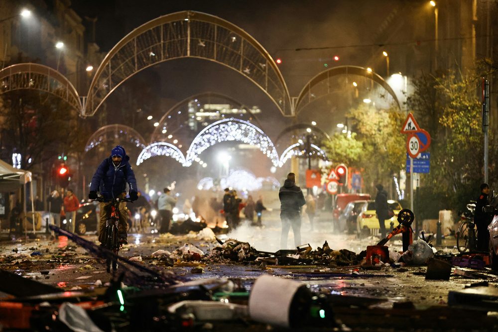 Ausschreitungen in Brüssel nach dem WM-Spiel (Bild: Kenzo Tribouillard/AFP)
