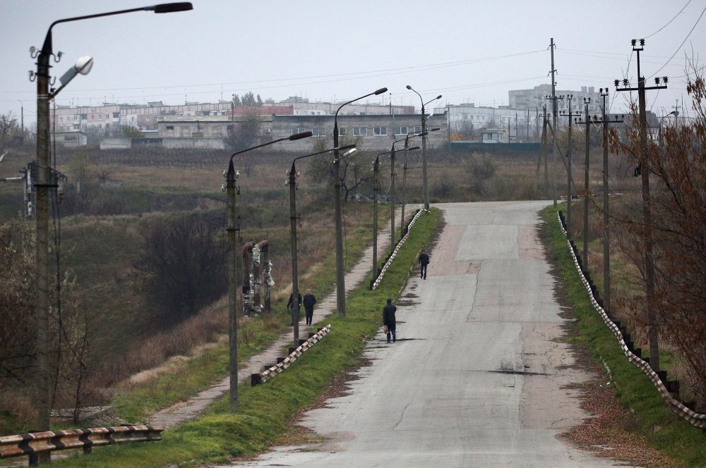 Der Ort Stepnohirsk am Ostufer des Dnipro am Mittwoch (Bild: Anatolii Stepanov/AFP)