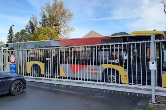 Eupener Busdepot beim Generalstreik