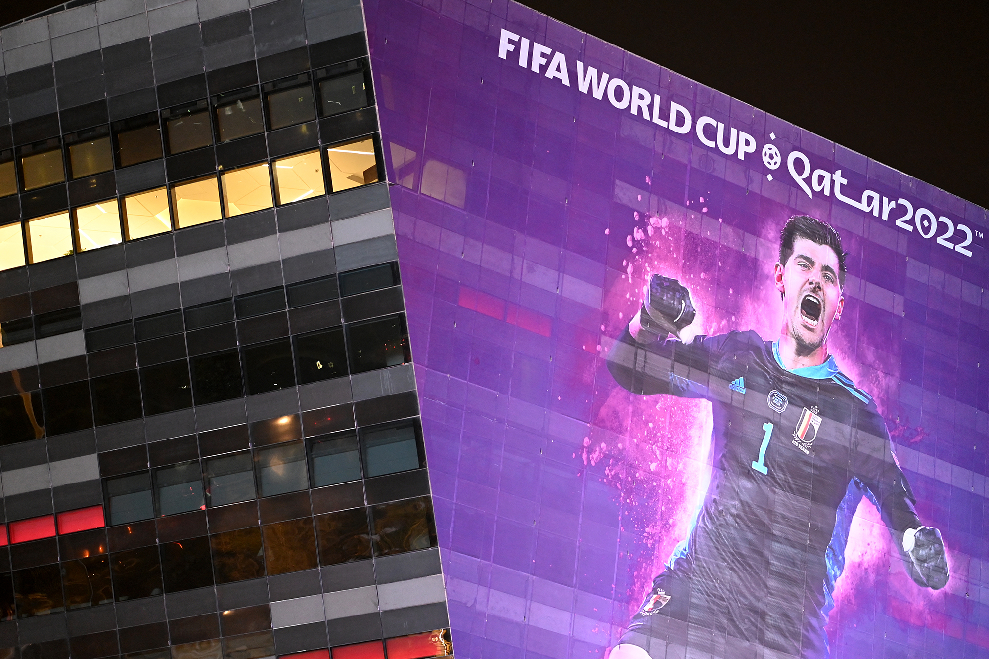 Werbung für die Fußball-WM in Doha
