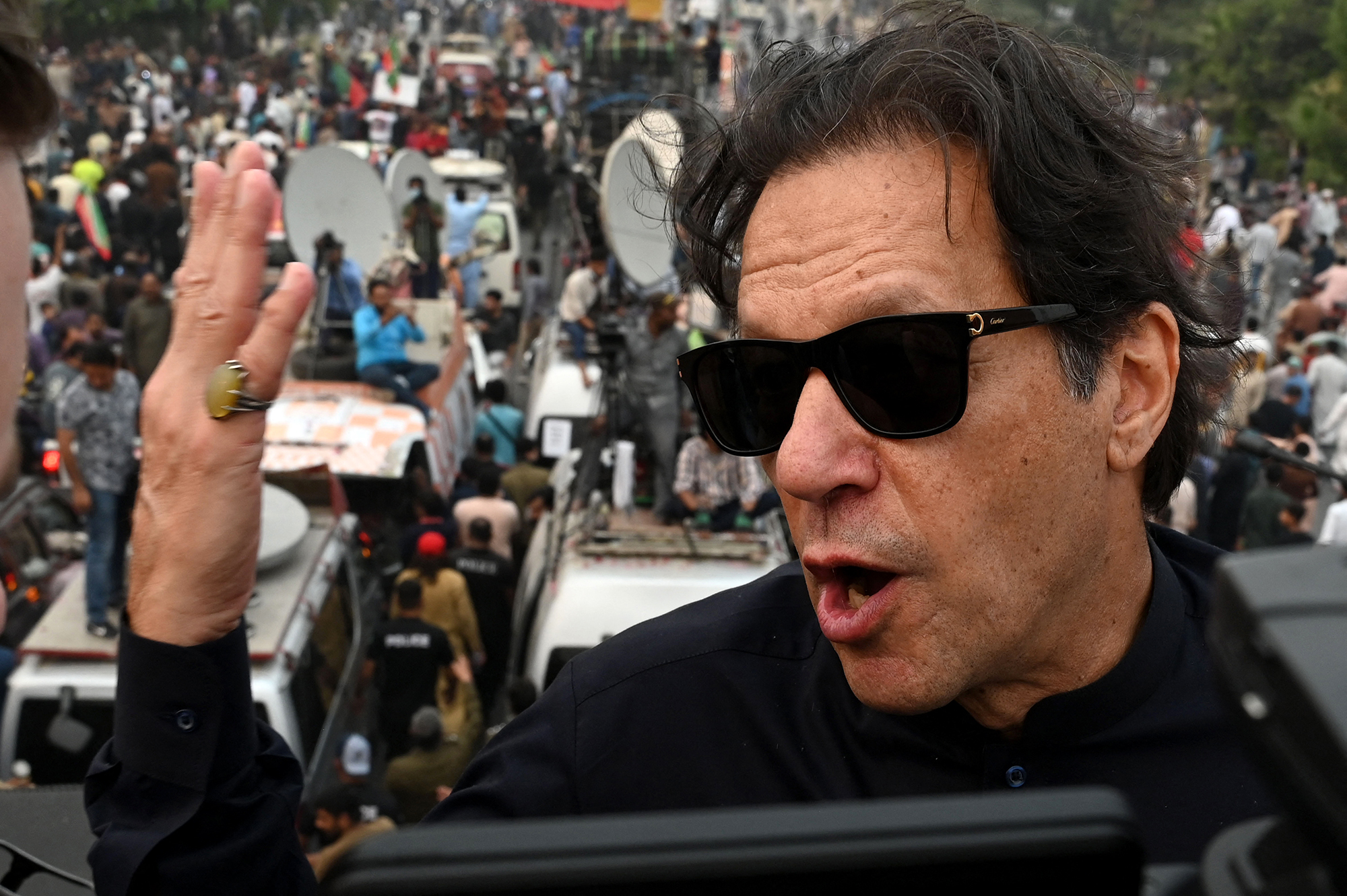 Imran Khan am Dienstag in Gujranwala