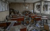 Zerstörte Schule in der Südukraine (Archivbild: Bulent Kilic/AFP)