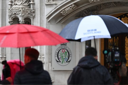 Journalisten vor dem Supreme Court in London