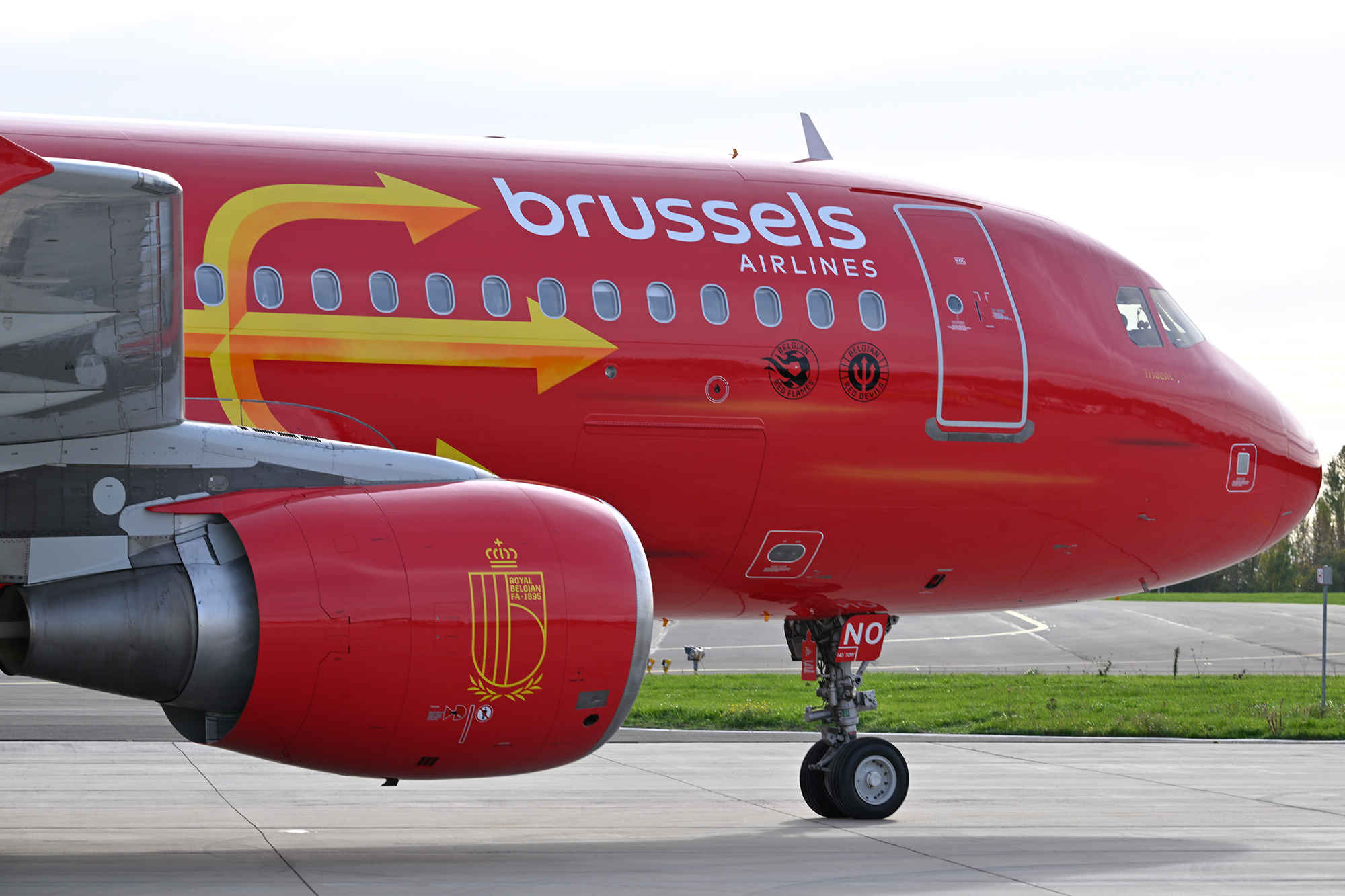 Rote-Teufel-Flugzeug von Brussels Airlines (Bild: Eric Lalmand/Belga)