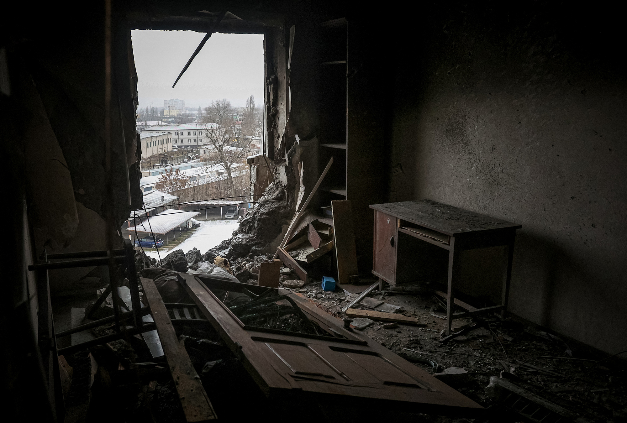 Zerstörtes Gebäude in Cherson am 7.12. (Bild: Anatolii Stepanov/AFP)