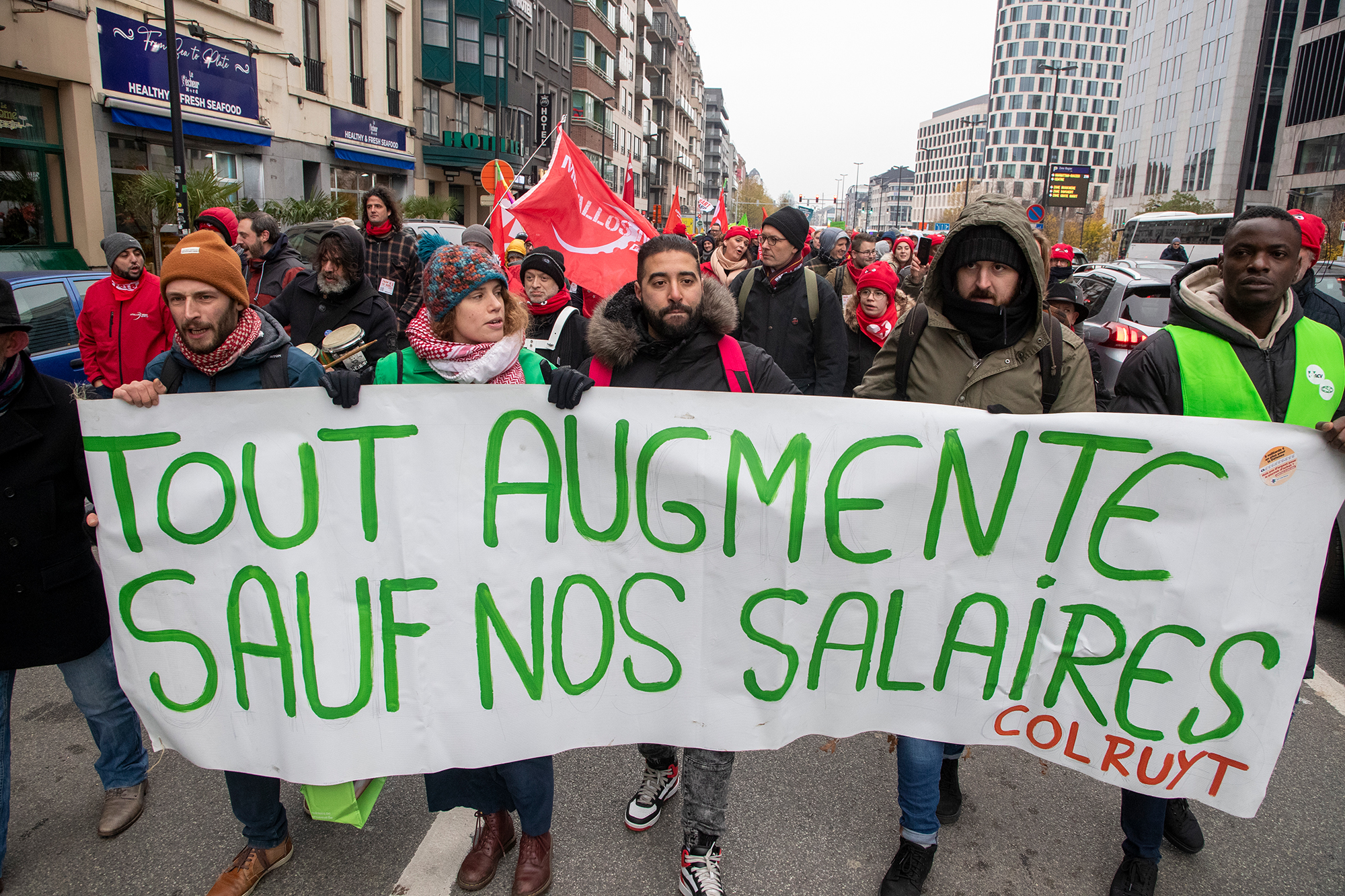 Protestmarsch gegen hohe Energiepreise in Brüssel (Bild: Nicolas Maeterlinck/Belga)