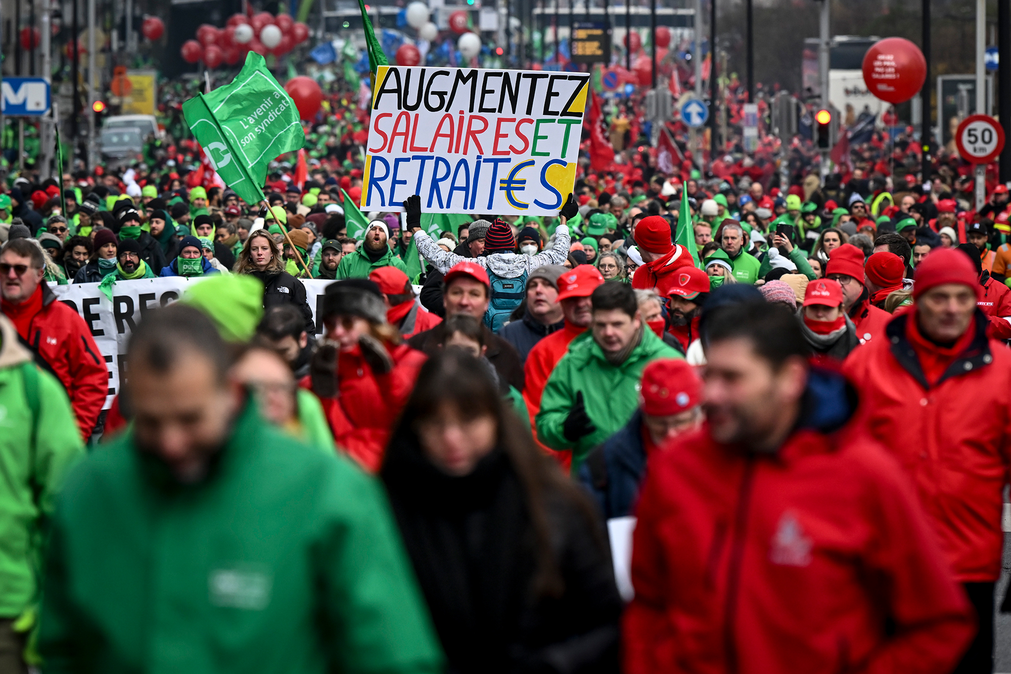 Nationale Kundgebung der Gewerkschaften in Brüssel am Freitag (Bild: Dirk Waem/Belga)