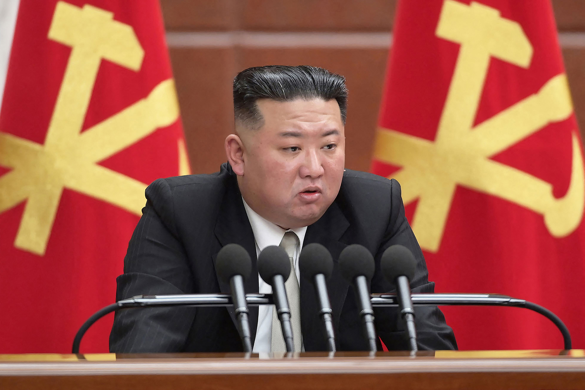 Kim Jong Un am Dienstag in Pjöngjang