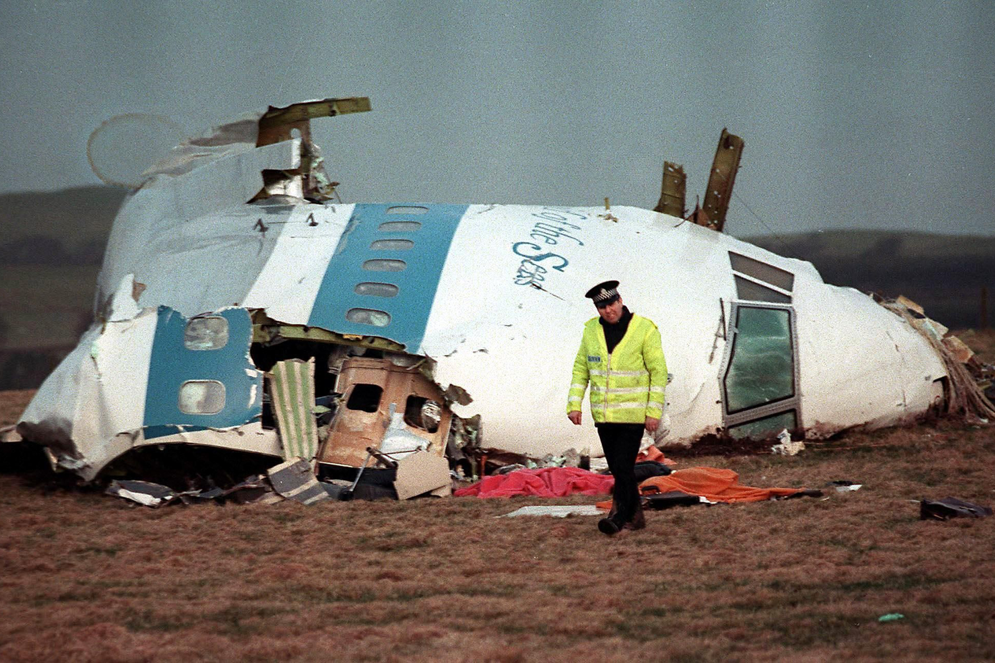 Die zerstörte 747 in Lockerbie am 21. Dezember 1988 (Archivbild: EPA)