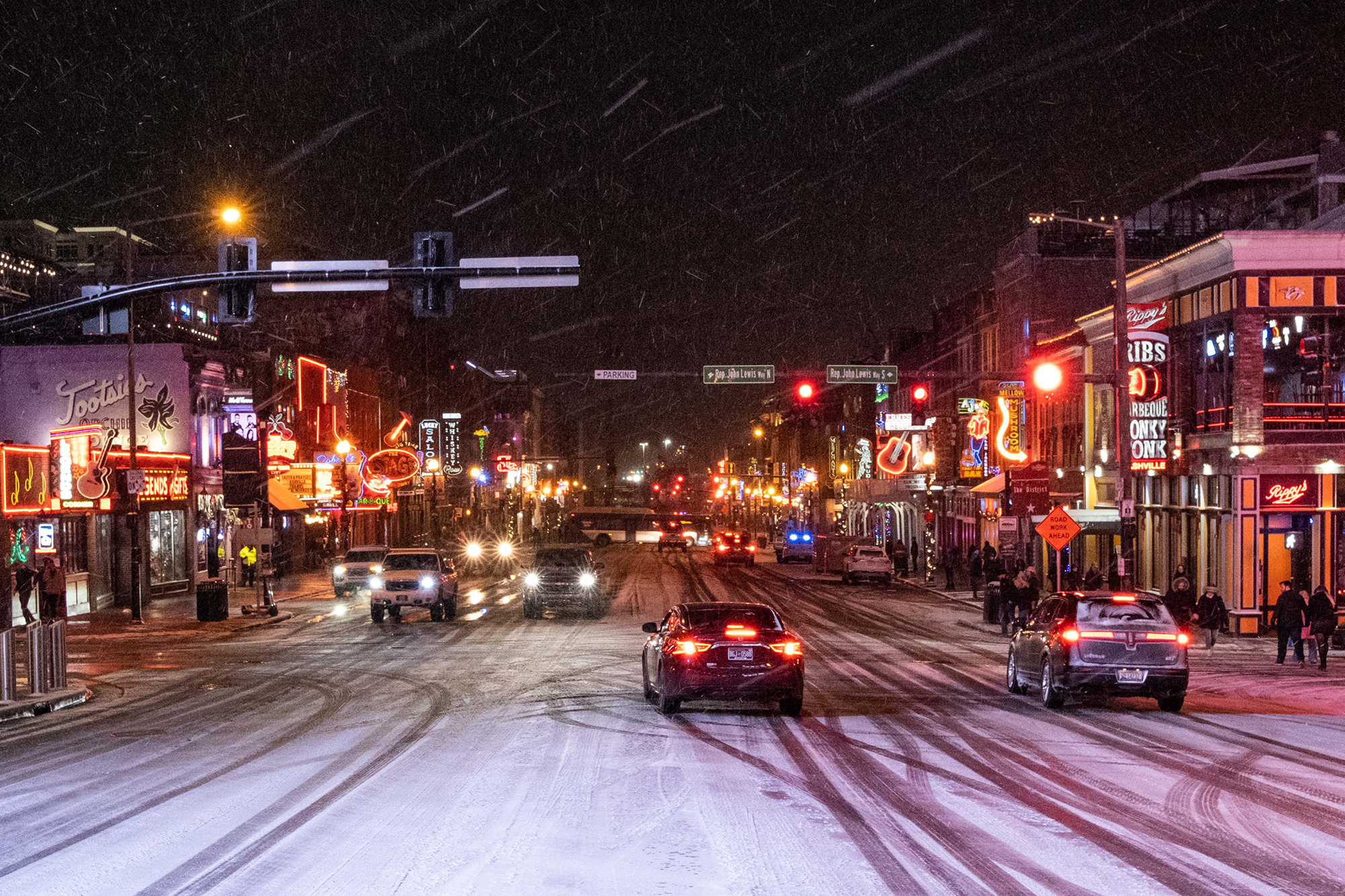 Schnee in Nashville am Donnerstag (Bild: Seth Herald/AFP)