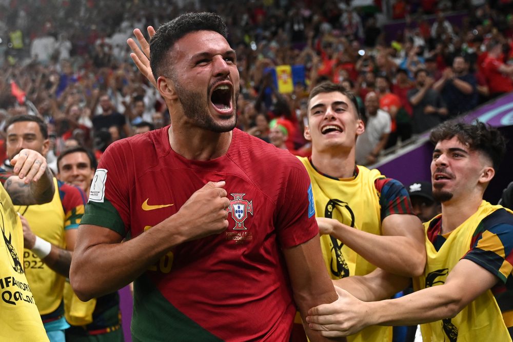 Gonçalo Ramos steuert drei Tore zum SIeg der Portugiesen bei (Bild: Patricia De Melo Moreira/AFP)