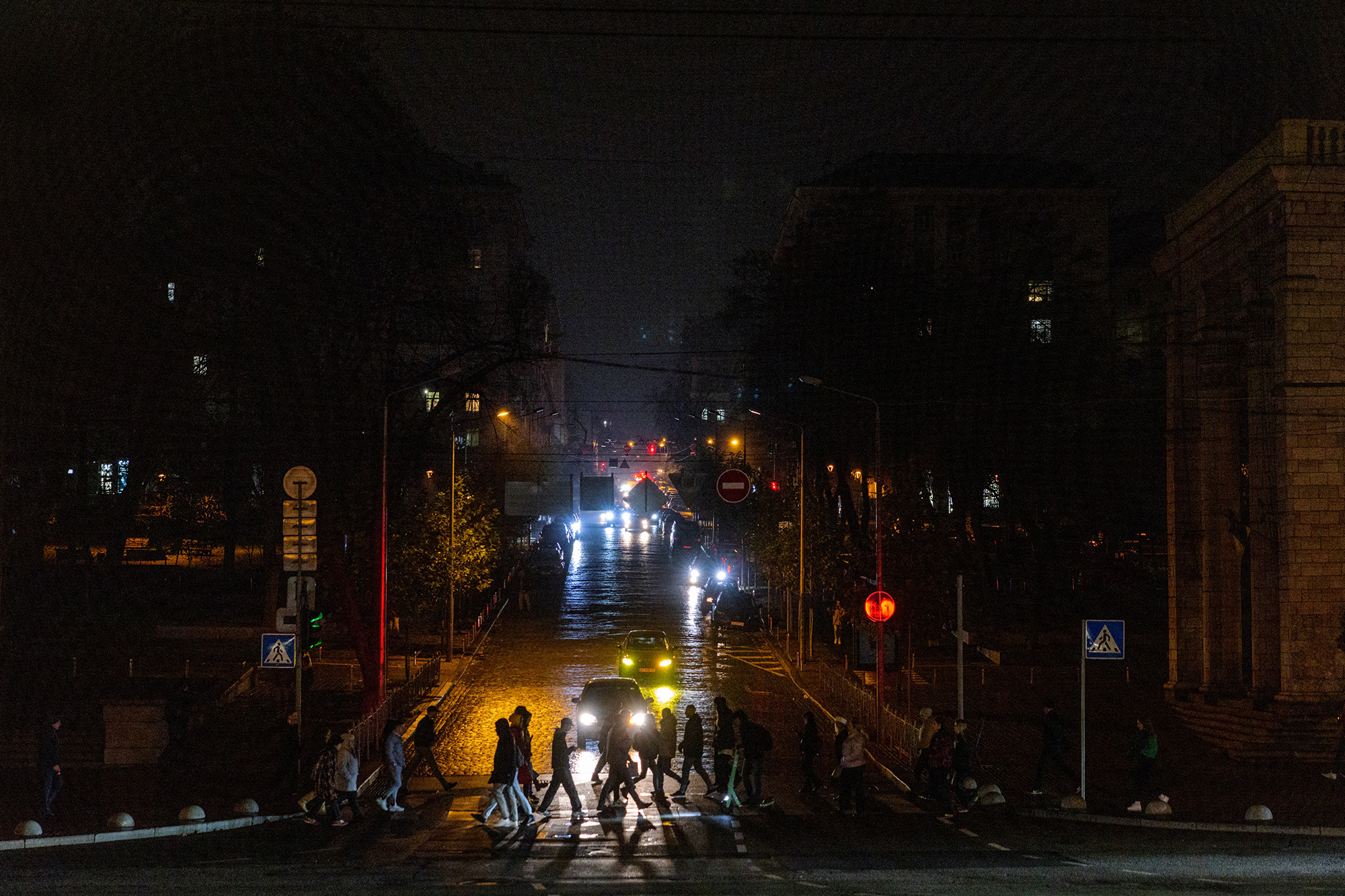 Stromausfall in Kiew am 10.11. (Archivbild: Dimitar Dilkoff/AFP)