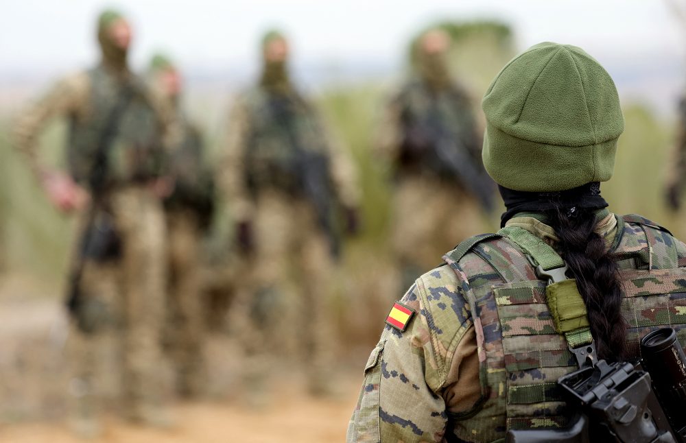 Ausbildung ukrainischer Soldaten in der Militärbasis von Toledo in Spanien (Bild: Thomas Coex/AFP)