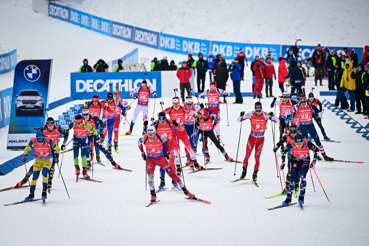 Belgische biatleet in de gemengde estafette in de top tien