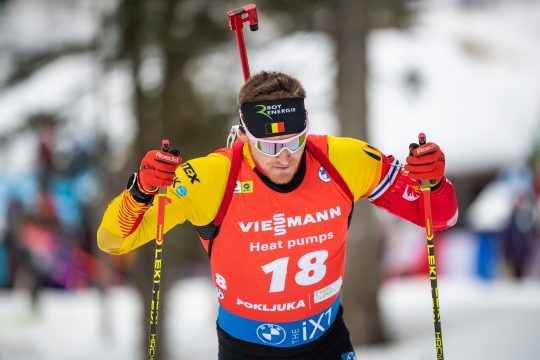 Florent Claude beim Verfolgungsrennen in Pokljuka (Bild: Kevin Voigt)