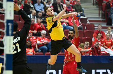 Handball-WM: Raphaël Kötters beim Spiel gegen Bahrain (Bild: David Hagemann/GrenzEcho)