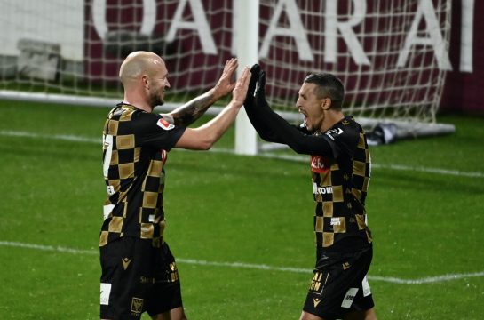 Gianni Bruno feiert seinen Treffer zum 1:0 (Bild: John Thys/Belga)