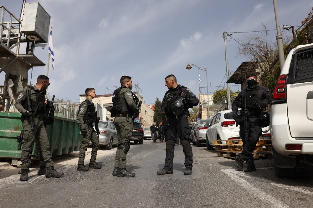 Israelische Sicherheitskräfte am Samstag in Ost-Jerusalem (Bild: Ronaldo Schemidt/AFP)