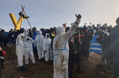 Aktivisten in Lützerath am Dienstagvormittag (Bild: Lena Orban/BRF)